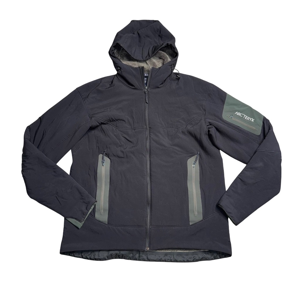 Vintage Arc'teryx Hyllus Hoodie Jacket Mens Large Black Fleece Lined Polartec